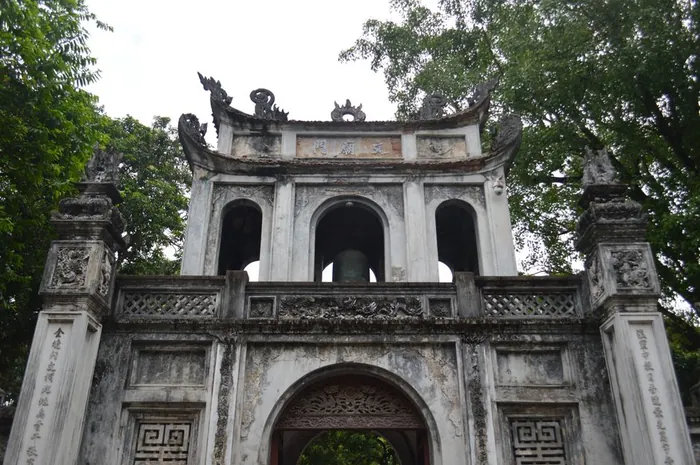 Historic gate at the Temple of Literature in Hanoi